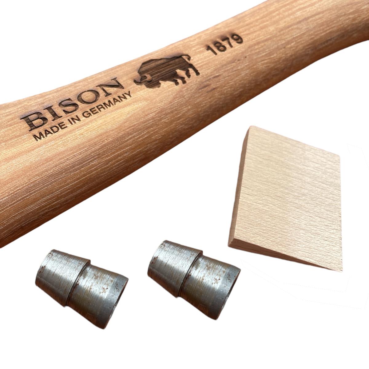 Bison 1879 Splitting Hatchet 500mm - Hickory Handle & Wedges 2