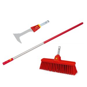 Wolf Garten Handle, Broom and Scraper Set