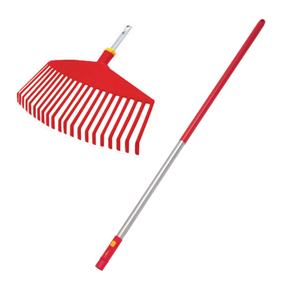 Wolf Garten Handle and Leaf Rake Set