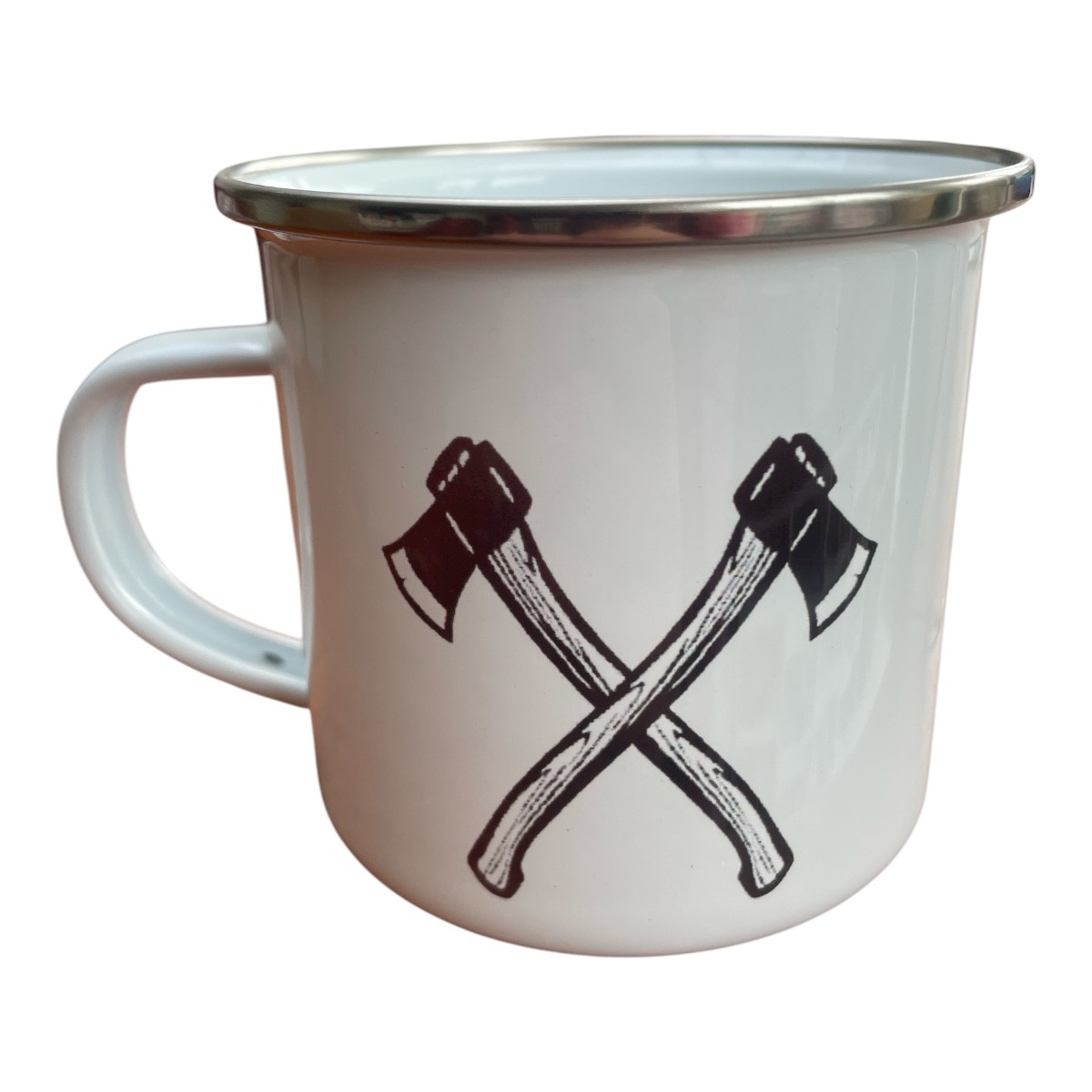CEuk Axes Enamel Mug 370ml Left