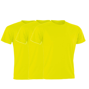 CEuk AirCool Hi-Viz Yellow T-Shirt 3-Pack – Moisture-Wicking Workwear Bundle