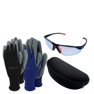 CEuk Outdoor Safety Essentials Bundle – Gloves Twin Pack, Safety Glasses & Protective Case
