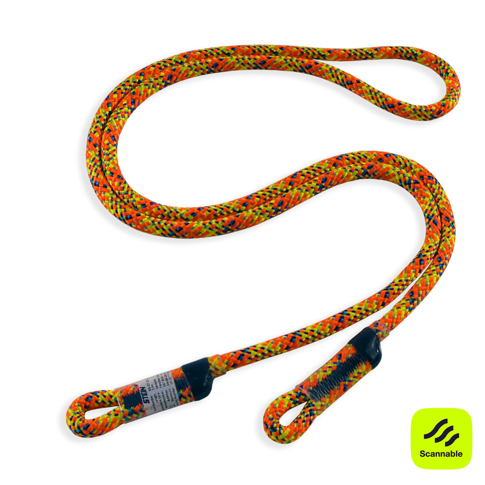 Stein SCE-X1 Work Positioning Lanyard with SECURA Oval & MI-O - Orange1
