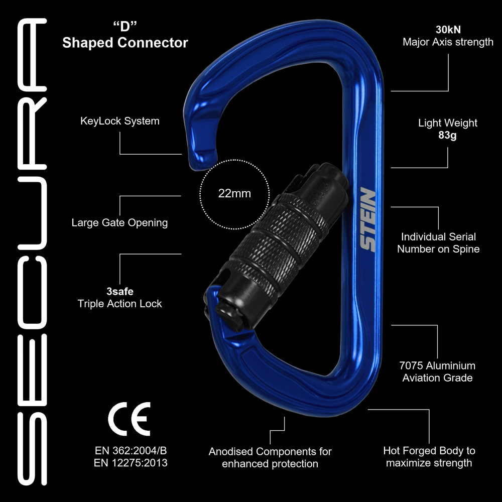 Stein Secura D 3 Way Carabiner