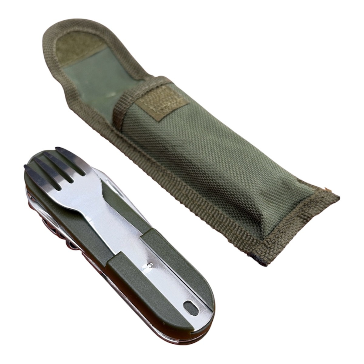 CEuk 6-in-1 Bushcraft Multi-Tool Fork Spoon Knife Folding Cutlery Kit Compact