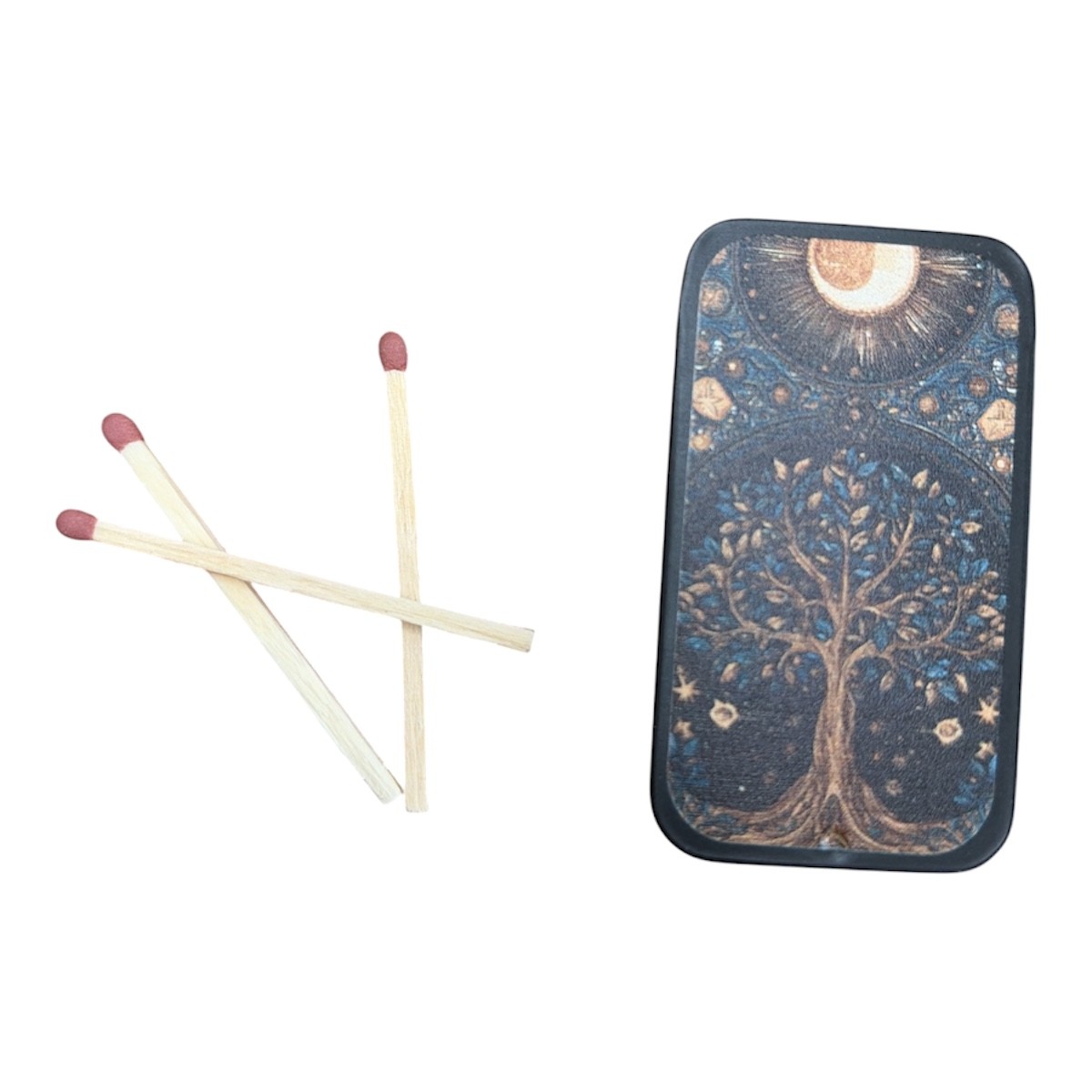 CEuk Tree Of Life Vintage Matchbox Tin & 30 Matches - Image 2